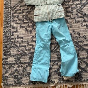 Burton Aqua Blue Snow Pants with Graphic Inner Label